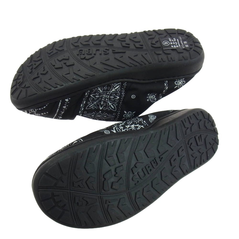 F.C.R.B. エフシーアールビー 22AW × SUBU スブ SANDALS ロゴ ペイズリー  サンダル ブラック系 マルチカラー系 28cm【極上美品】【中古】