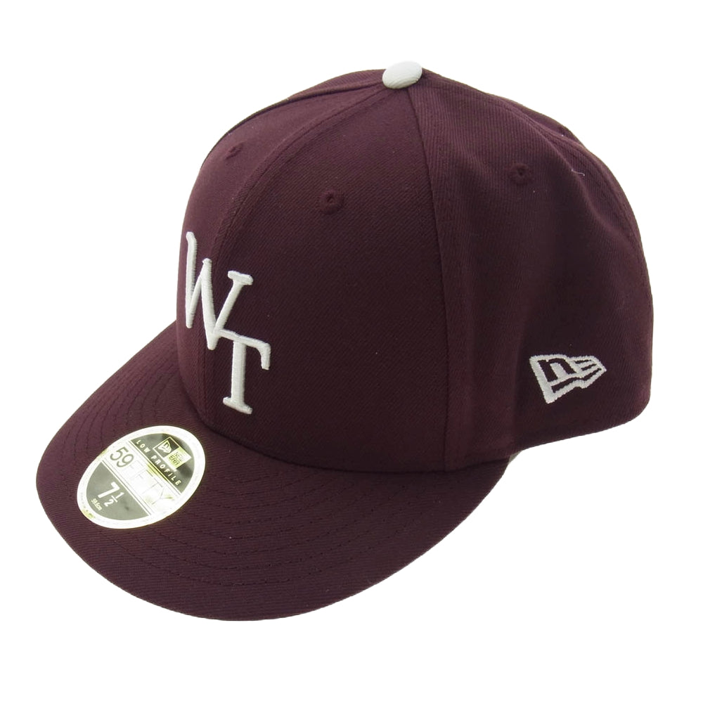WTAPS ダブルタップス 24AW 242NENED-HT02 × NEW ERA ニューエラ ロゴ刺繍 6パネル ベースボール キャップ 帽子 エンジ系 59.6cm【新古品】【未使用】【中古】