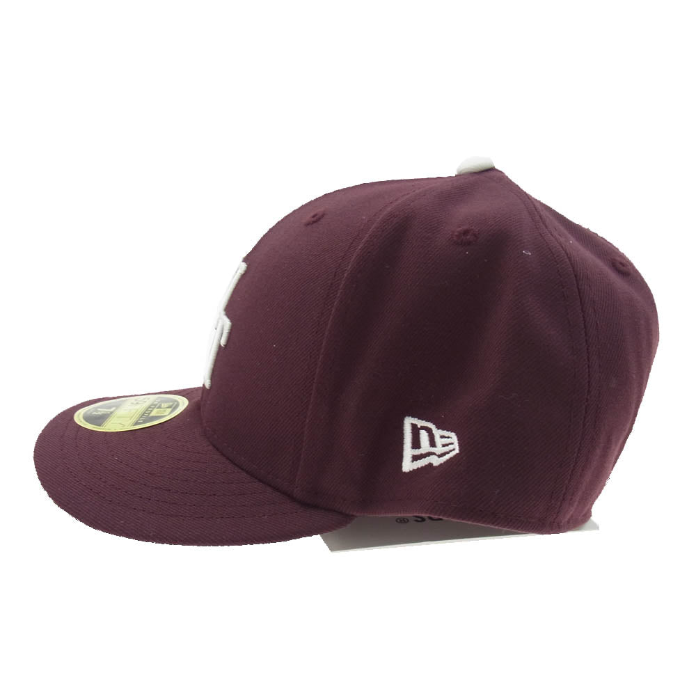 WTAPS ダブルタップス 24AW 242NENED-HT02 × NEW ERA ニューエラ ロゴ刺繍 6パネル ベースボール キャップ 帽子 エンジ系 59.6cm【新古品】【未使用】【中古】