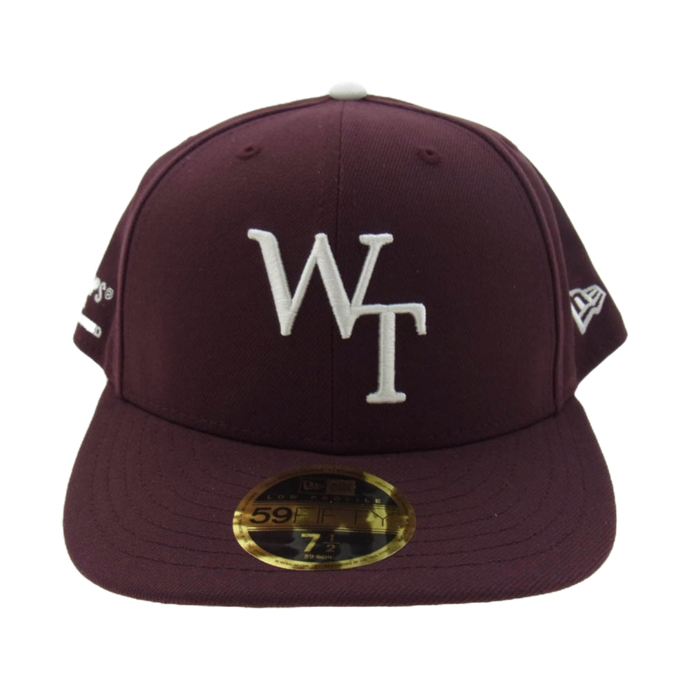 WTAPS ダブルタップス 24AW 242NENED-HT02 × NEW ERA ニューエラ ロゴ刺繍 6パネル ベースボール キャップ 帽子 エンジ系 59.6cm【新古品】【未使用】【中古】