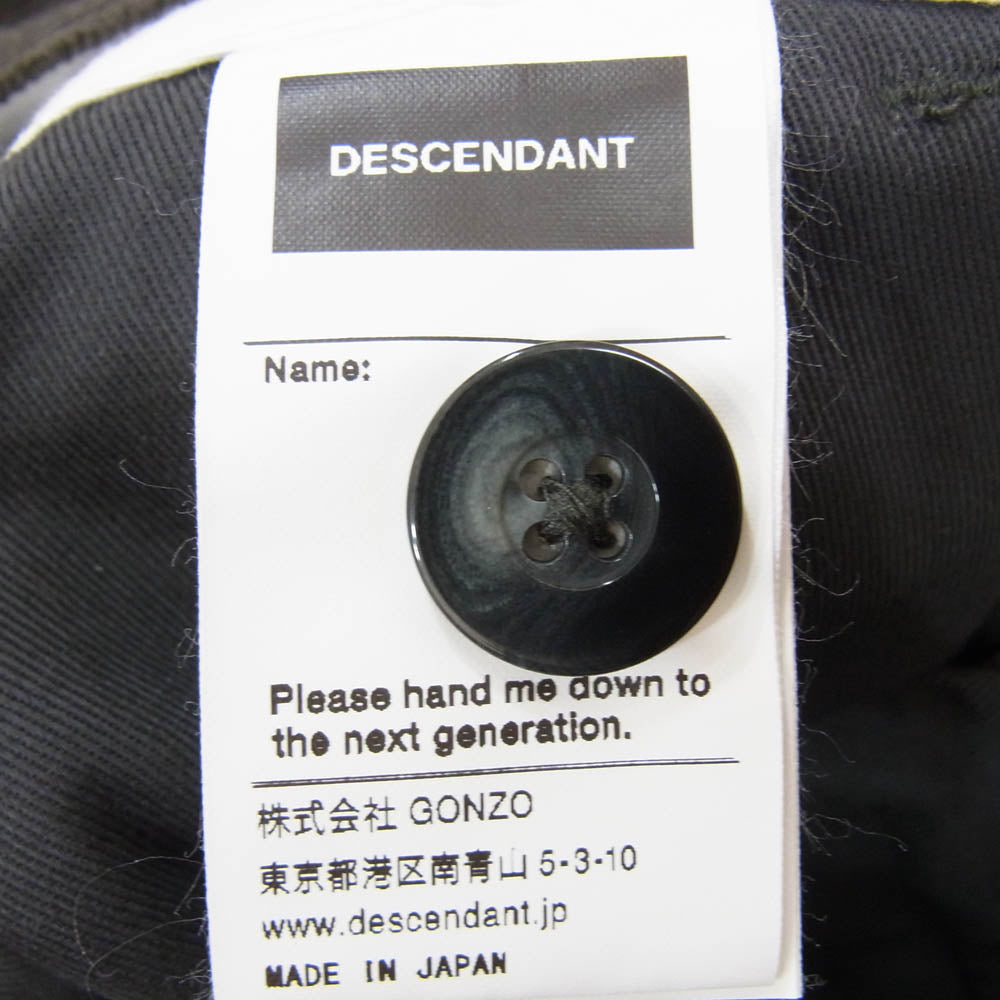 DESCENDANT ディセンダント 23AW 232TQDS-PTM03 DC-6 GDT CORDUROY TROUSERS コーデュロイ トラウザーズ パンツ チャコール系 3【新古品】【未使用】【中古】