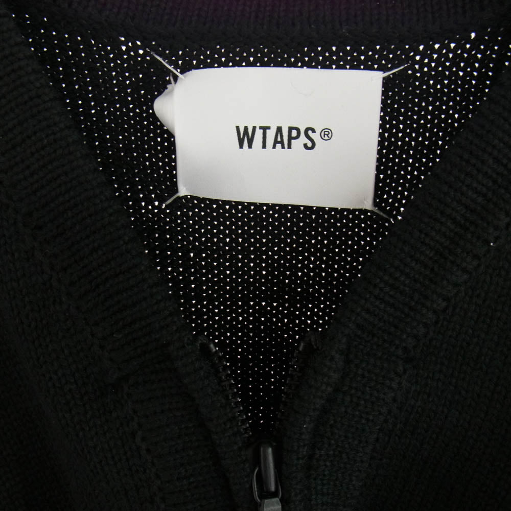 WTAPS ダブルタップス 21AW 212MADT-KNM01 PALMER SWEATER POLY ジップ ニット カーディガン ブラック系 SIZE X03【新古品】【未使用】【中古】