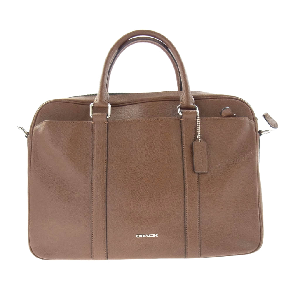 COACH コーチ F59057 レザー ブリーフケース ビジネス バッグ ブラウン系【中古】