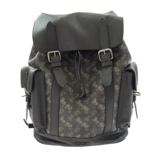 COACH コーチ 89897 ホースアンドキャリッジ レザー リュック バックパック ブラック系【中古】