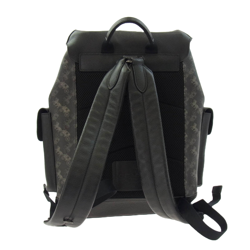 COACH コーチ 89897 ホースアンドキャリッジ レザー リュック バックパック ブラック系【中古】