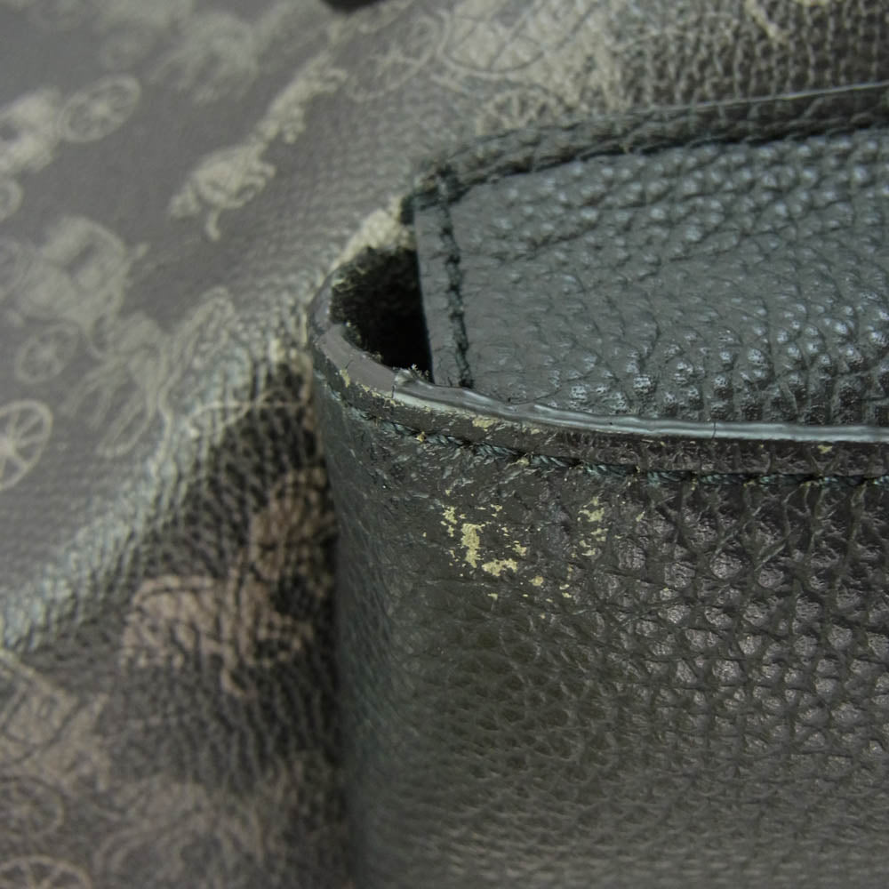 COACH コーチ 89897 ホースアンドキャリッジ レザー リュック バックパック ブラック系【中古】