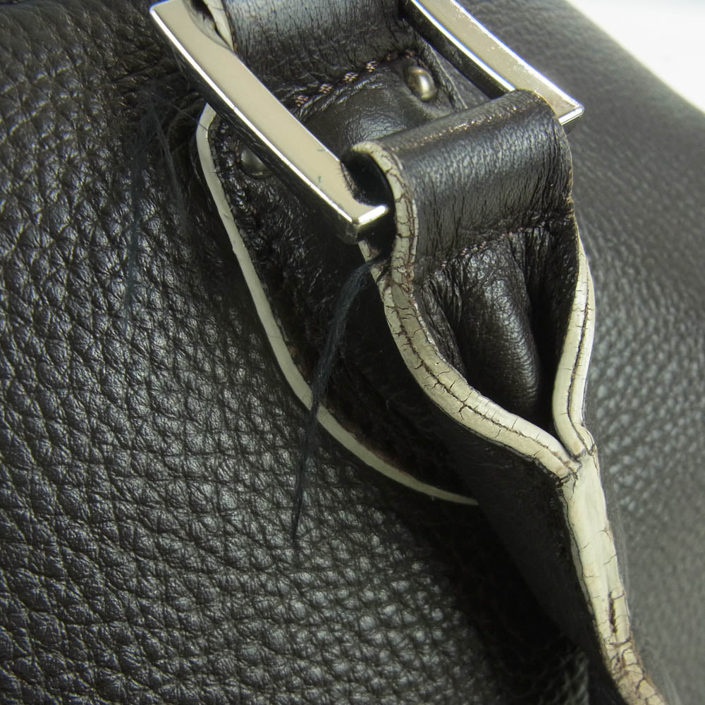 PELLE MORBIDA ペッレモルビダ MB-048 2 WAY レザー トート バック ショルダー バッグ 日本製 ダークブラウン系【中古】