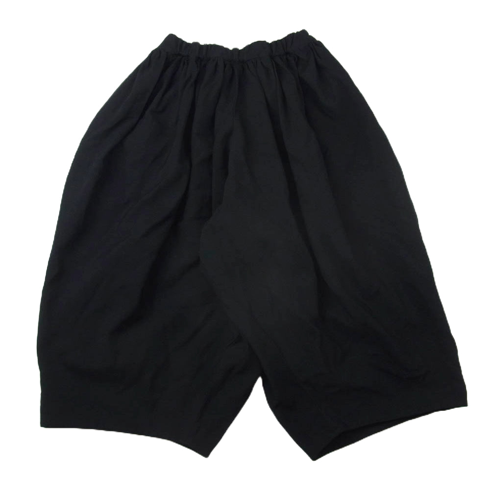 COMME des GARCONS コムデギャルソン RK-P012 AD2022 コムコム ポリ縮絨 クロップド ワイド パンツ ブラック系 XS【中古】