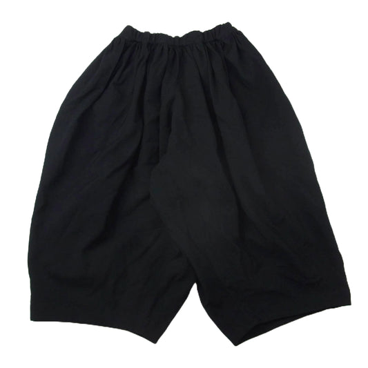 COMME des GARCONS コムデギャルソン RK-P012 AD2022 コムコム ポリ縮絨 クロップド ワイド パンツ ブラック系 XS【中古】