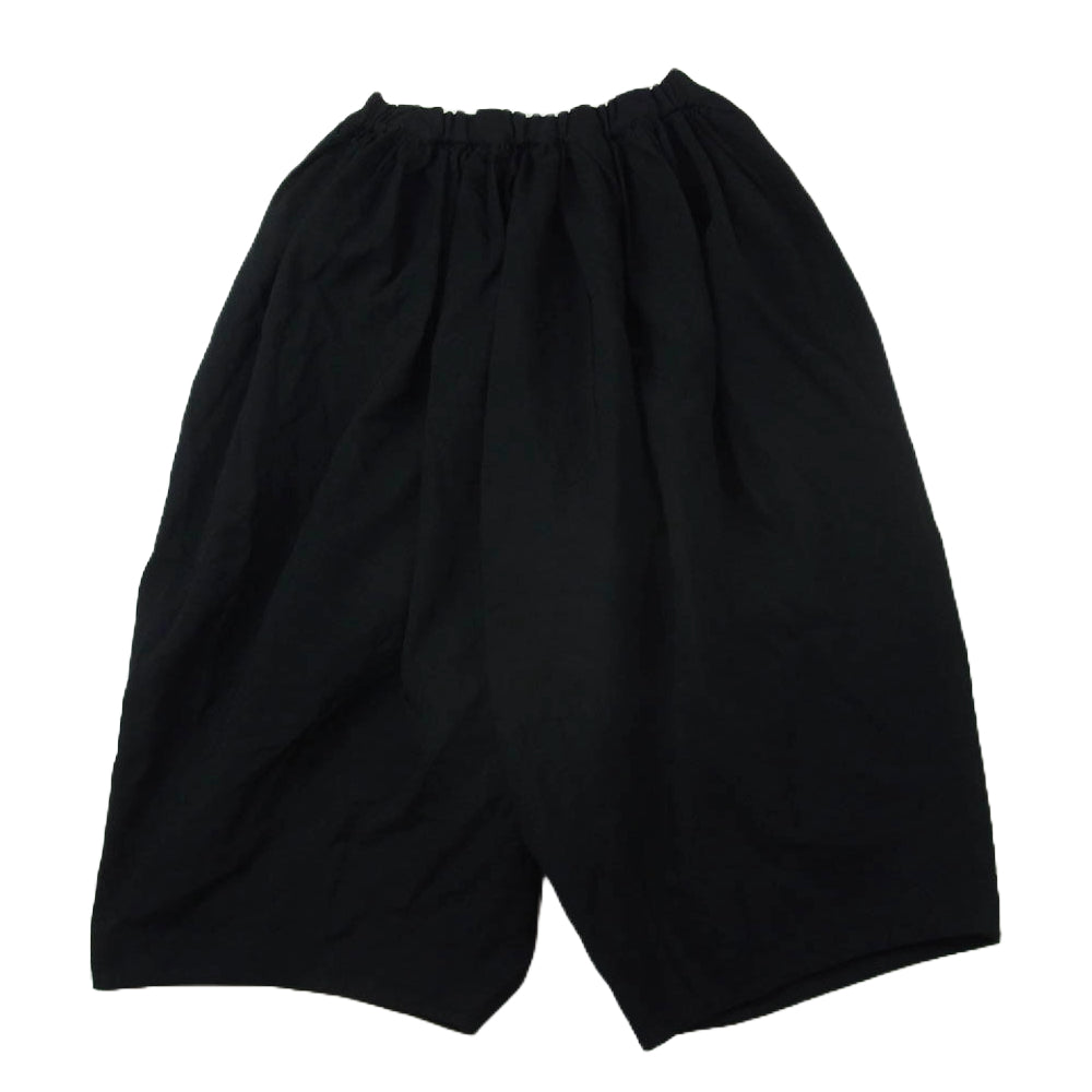 COMME des GARCONS コムデギャルソン RK-P012 AD2022 コムコム ポリ縮絨 クロップド ワイド パンツ ブラック系 XS【中古】