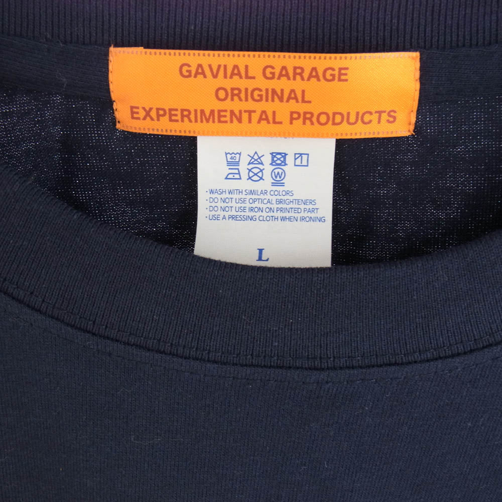 ガヴィル カレッジロゴ 半袖 Tシャツ ネイビー ネイビー系 L【中古】