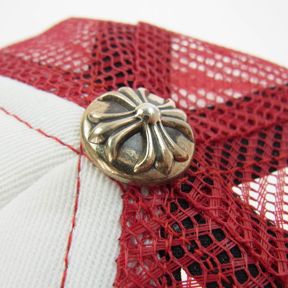 CHROME HEARTS クロムハーツ（原本無） TRUCKER CAP CHパッチ クロスボール付 トラッカー キャップ メッシュ キャップ トリコロール ブルー系 レッド系【極上美品】【中古】