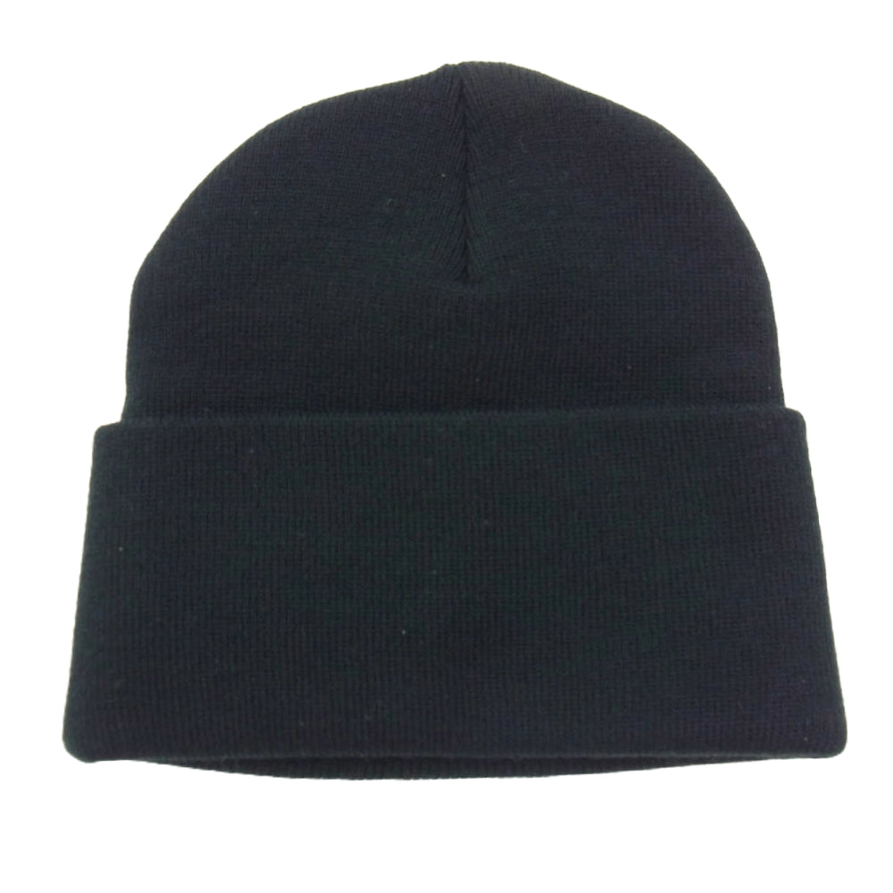 CHROME HEARTS クロムハーツ（原本無） WOOL WATCH CAP ウールワッチキャップ ロゴ刺繍 ビーニー  ニットキャップ ブラック系【極上美品】【中古】
