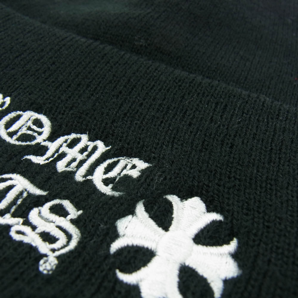 CHROME HEARTS クロムハーツ（原本無） WOOL WATCH CAP ウールワッチキャップ ロゴ刺繍 ビーニー  ニットキャップ ブラック系【極上美品】【中古】