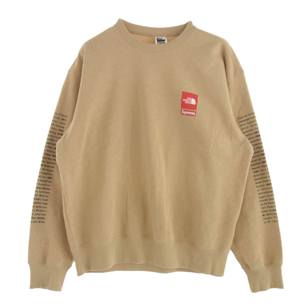 Supreme シュプリーム 24SS × The North Face ノースフェイス Crewneck Khaki クルーネック カーキ スウェット カーキ系 S【美品】【中古】