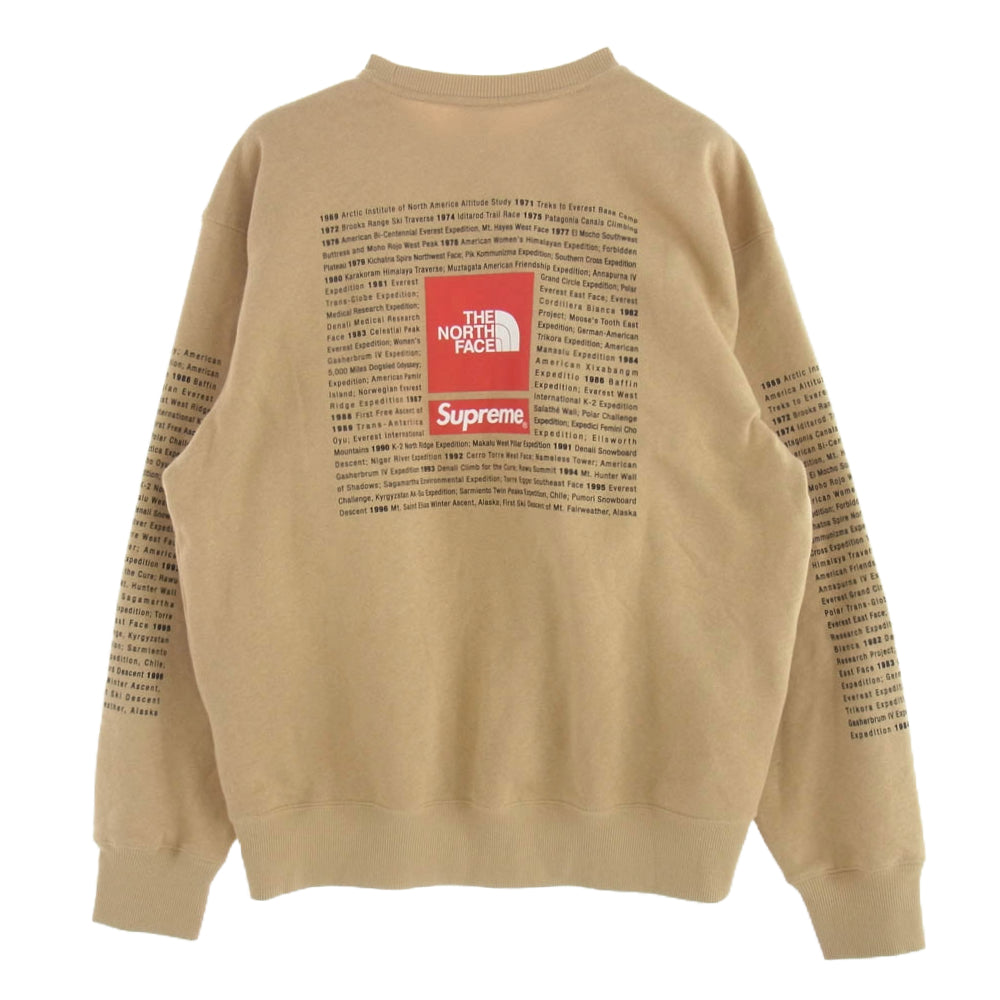 Supreme シュプリーム 24SS × The North Face ノースフェイス Crewneck Khaki クルーネック カーキ スウェット カーキ系 S【美品】【中古】