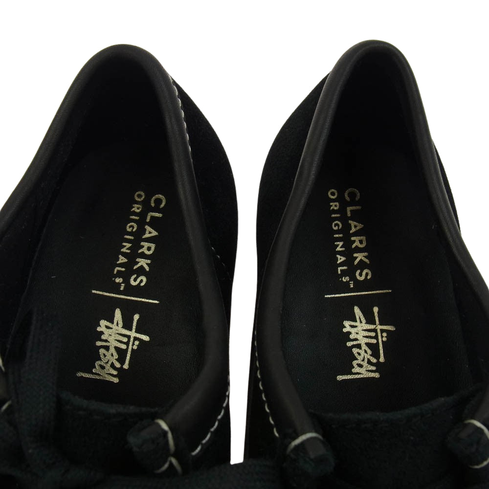 Clarks クラークス STUSSY ステューシー WALLABEE ワラビー ブーツ ブラック系 US8【新古品】【未使用】【中古】