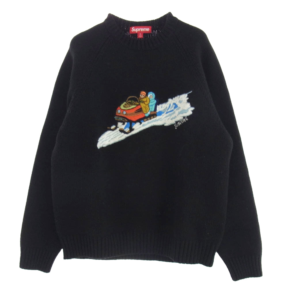 Supreme シュプリーム 24AW Snowmobile Sweater スノーモービル セーター ブラック系 M【美品】【中古】