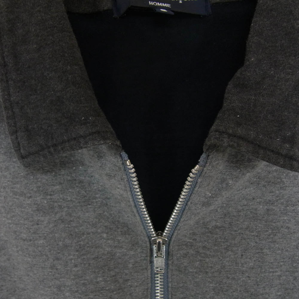 COMME des GARCONS HOMME コムデギャルソンオム AD2004 HO-T027 カラー切替 ハーフ ジップ 半袖 シャツ グレー系 S【中古】
