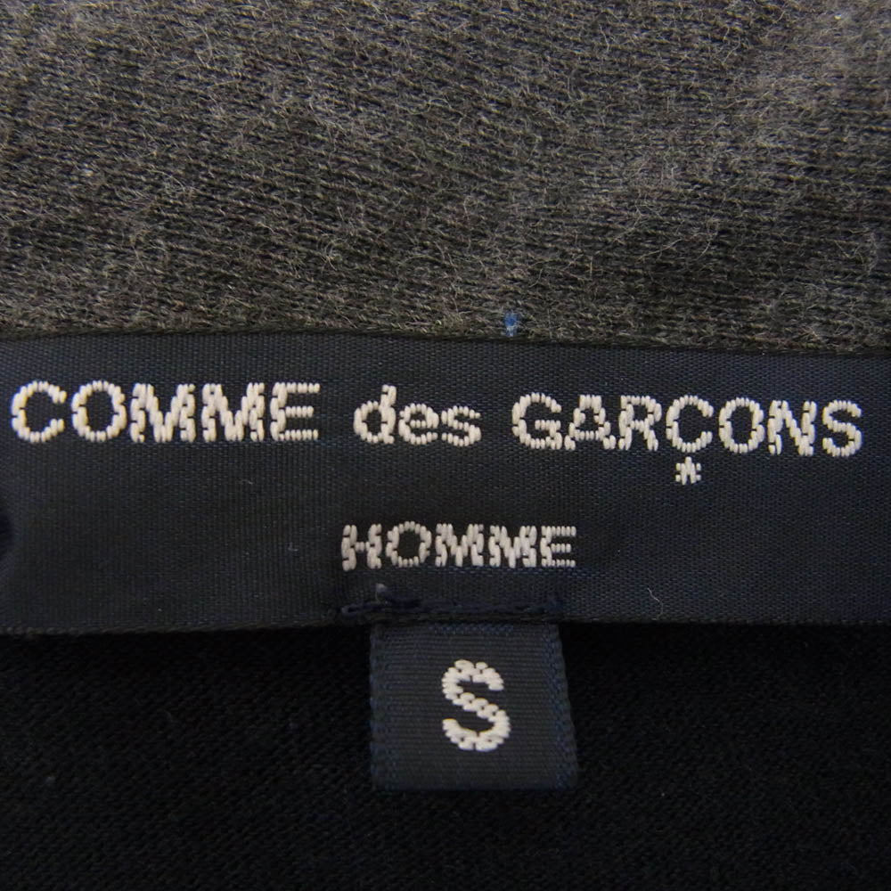 COMME des GARCONS HOMME コムデギャルソンオム AD2004 HO-T027 カラー切替 ハーフ ジップ 半袖 シャツ グレー系 S【中古】