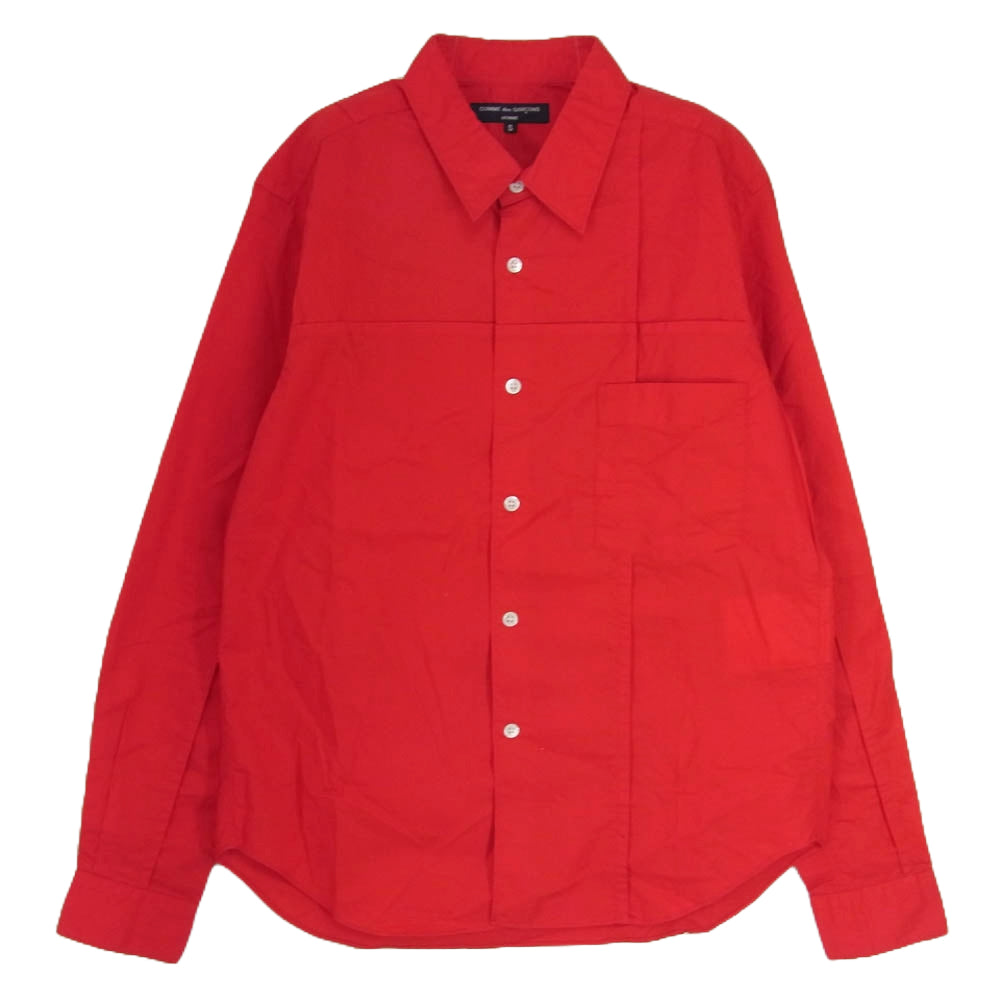 COMME des GARCONS HOMME コムデギャルソンオム AD2006 HR-B010 クレイジーパターン 長袖 シャツ レッド系 S【中古】