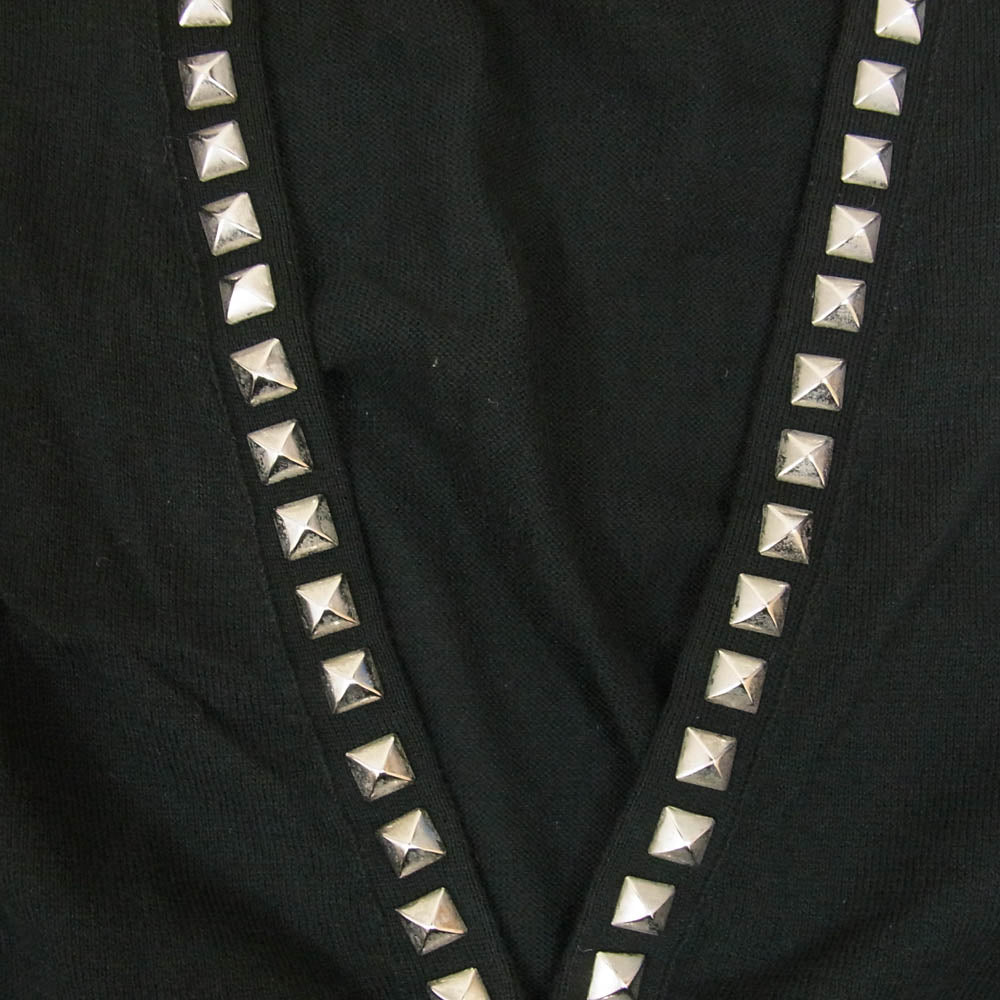 HYSTERIC GLAMOUR ヒステリックグラマー 0284ND08 スタッズ装飾 ボタンレス カーディガン ブラック系 M【中古】