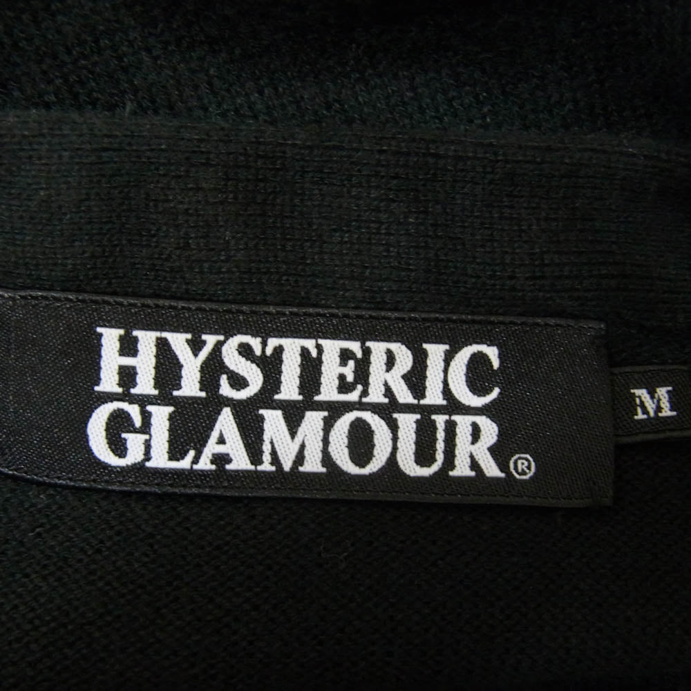 HYSTERIC GLAMOUR ヒステリックグラマー 0284ND08 スタッズ装飾 ボタンレス カーディガン ブラック系 M【中古】