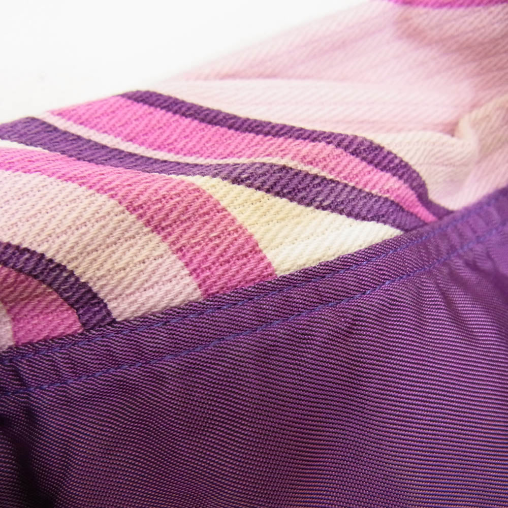 JUNYA WATANABE COMME des GARCONS MAN ジュンヤワタナベコムデギャルソンマン 素材切替 マーブル柄 襟芯入り 長袖 シャツ パープル系 M【中古】