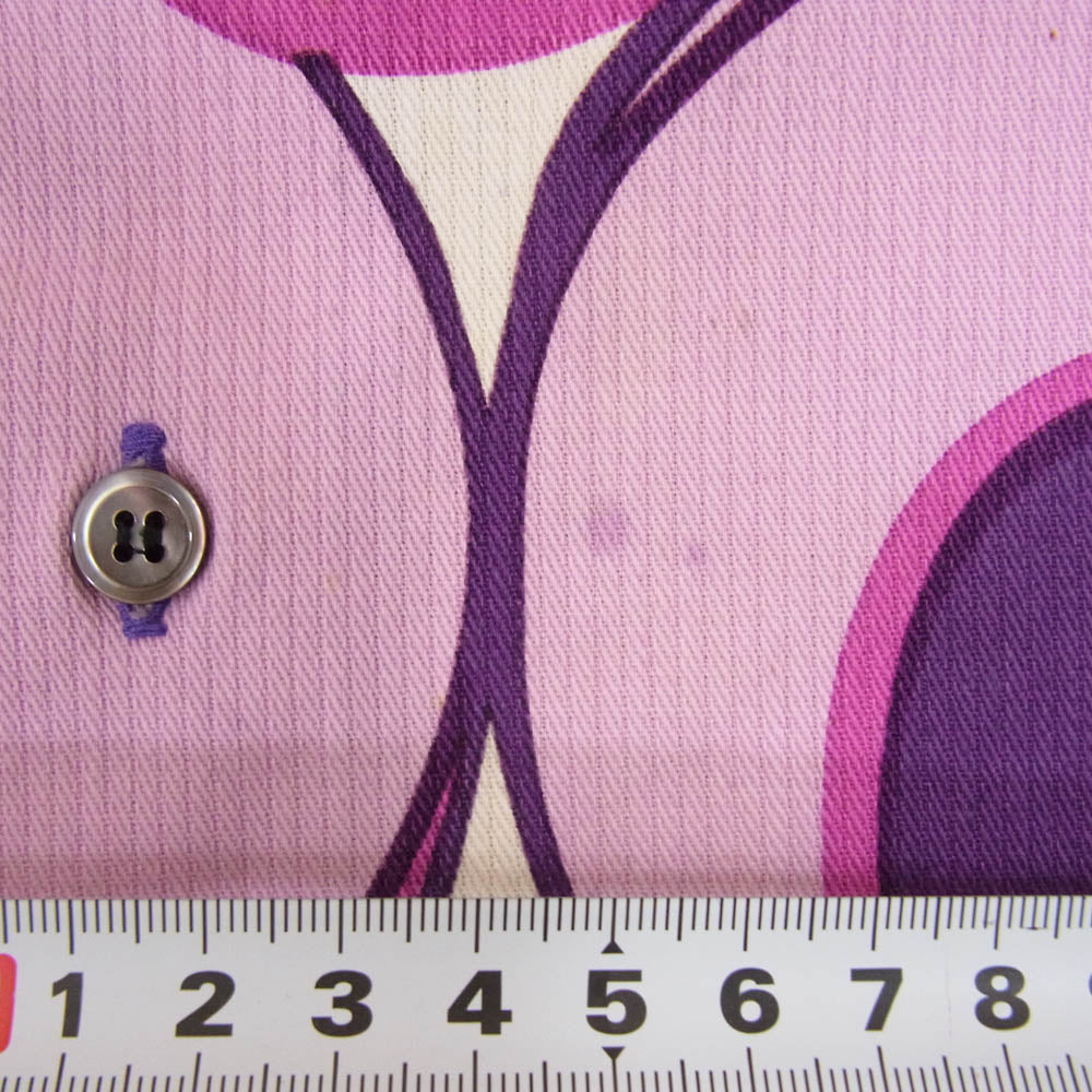 JUNYA WATANABE COMME des GARCONS MAN ジュンヤワタナベコムデギャルソンマン 素材切替 マーブル柄 襟芯入り 長袖 シャツ パープル系 M【中古】