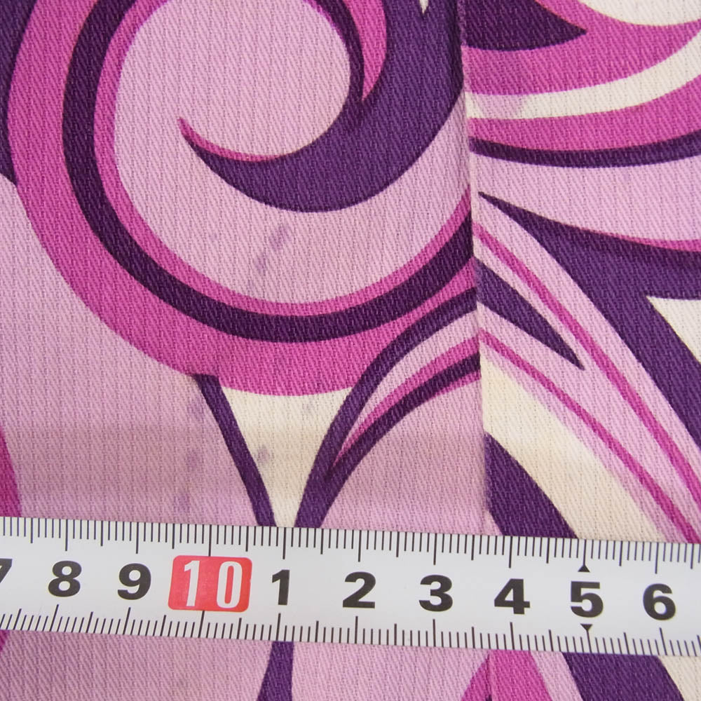 JUNYA WATANABE COMME des GARCONS MAN ジュンヤワタナベコムデギャルソンマン 素材切替 マーブル柄 襟芯入り 長袖 シャツ パープル系 M【中古】