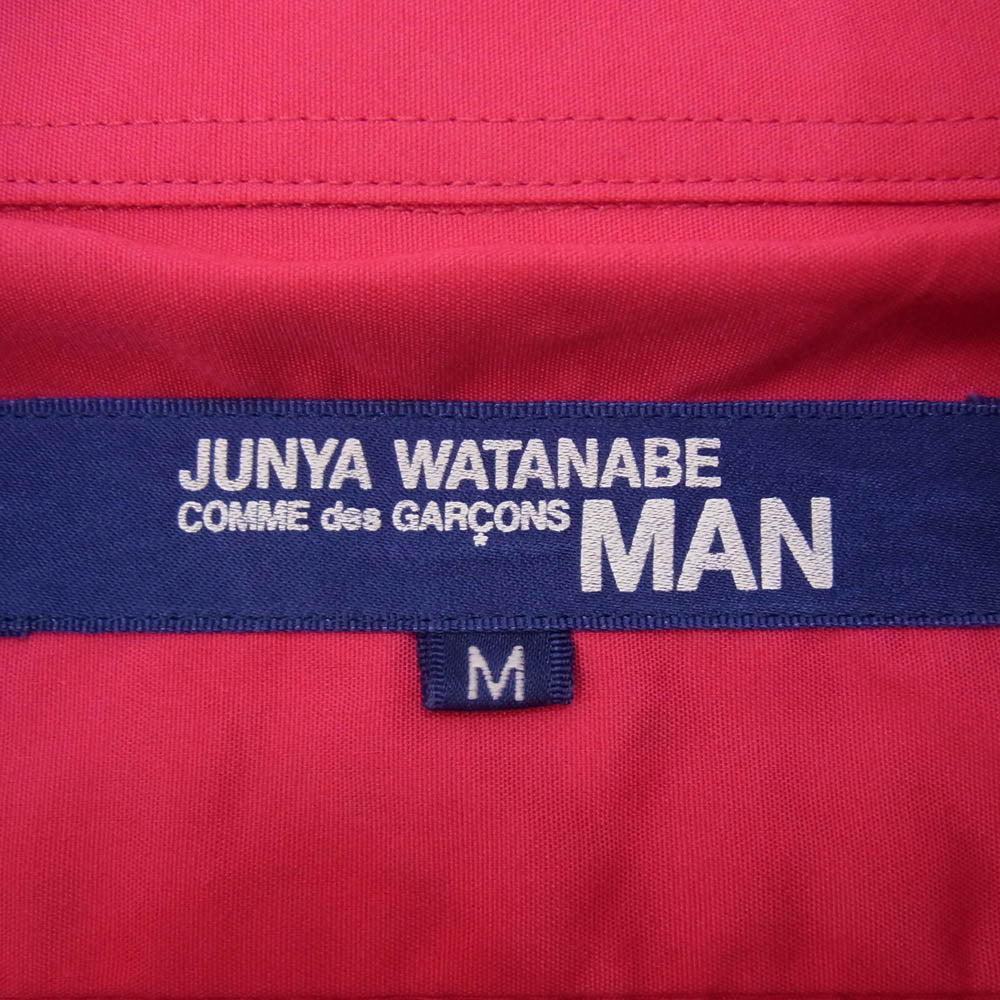 JUNYA WATANABE COMME des GARCONS MAN ジュンヤワタナベコムデギャルソンマン AD2004 WN-8035 襟芯入り ダブルカフス 長袖 シャツ ピンク系 M【中古】