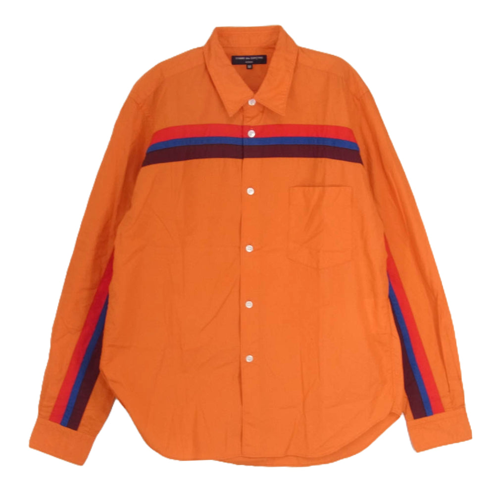 COMME des GARCONS HOMME コムデギャルソンオム AD2005 HP-B009 カラー切替 長袖 シャツ オレンジ系 M【中古】