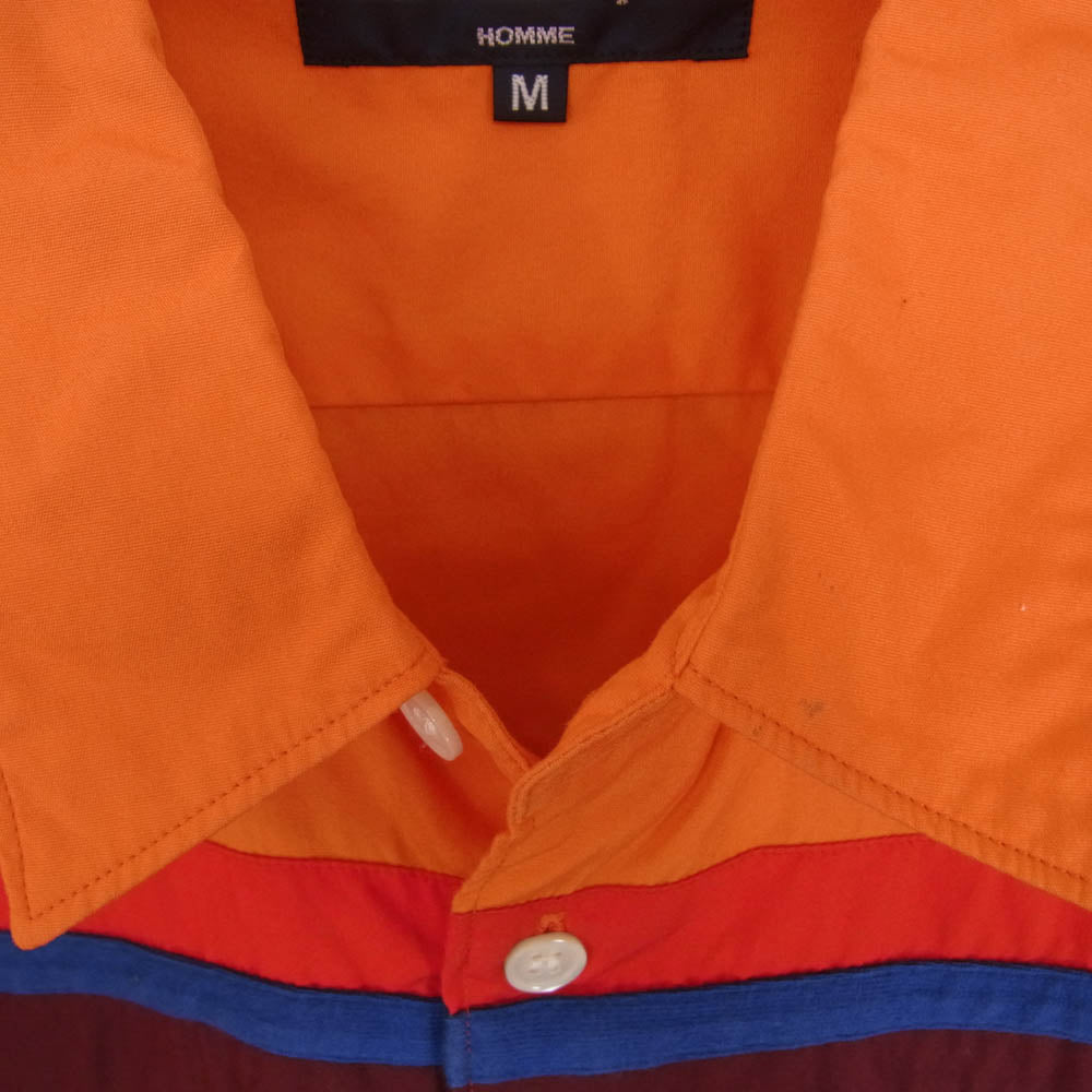 COMME des GARCONS HOMME コムデギャルソンオム AD2005 HP-B009 カラー切替 長袖 シャツ オレンジ系 M【中古】