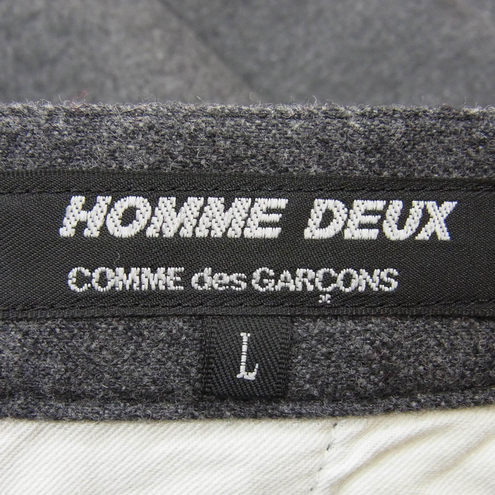 COMME des GARCONS HOMME DEUX コムデギャルソンオムドゥ AD2014 DN-P050 二重生地 ウール スラックス パンツ グレー系 L【中古】