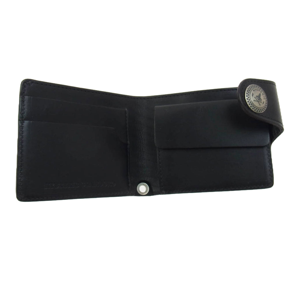 HYSTERIC GLAMOUR ヒステリックグラマー 二つ折り レザー ウォレット 財布 ブラック系【中古】