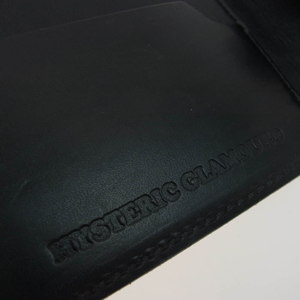 HYSTERIC GLAMOUR ヒステリックグラマー 二つ折り レザー ウォレット 財布 ブラック系【中古】