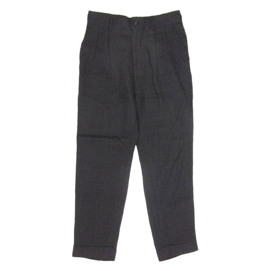 COMME des GARCONS HOMME コムデギャルソンオム AD1997 HP-02008S 90's アーカイブ  ヴィンテージ リネン × コットン 2 タック チェック スラックス パンツ ブラック系 S【中古】