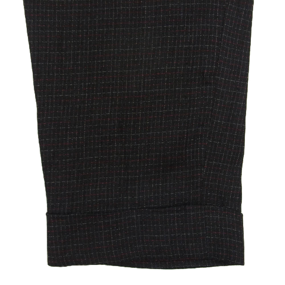 COMME des GARCONS HOMME コムデギャルソンオム AD1997 HP-02008S 90's アーカイブ  ヴィンテージ リネン × コットン 2 タック チェック スラックス パンツ ブラック系 S【中古】