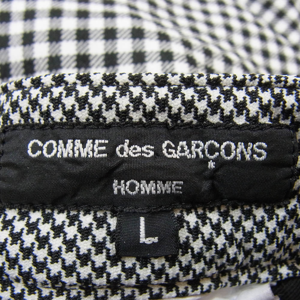 COMME des GARCONS HOMME PLUS コムデギャルソンオムプリュス AD2010 HF-P049 ストレート ギンガム チェック エステル製品染め スラックス パンツ ブラック系 L【中古】
