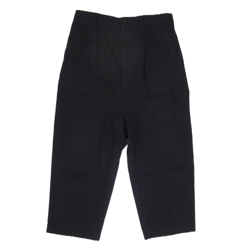 COMME des GARCONS HOMME コムデギャルソンオム AD2018 HC-P001 1 タックコットン テーパード パンツ ネイビー系 M【中古】
