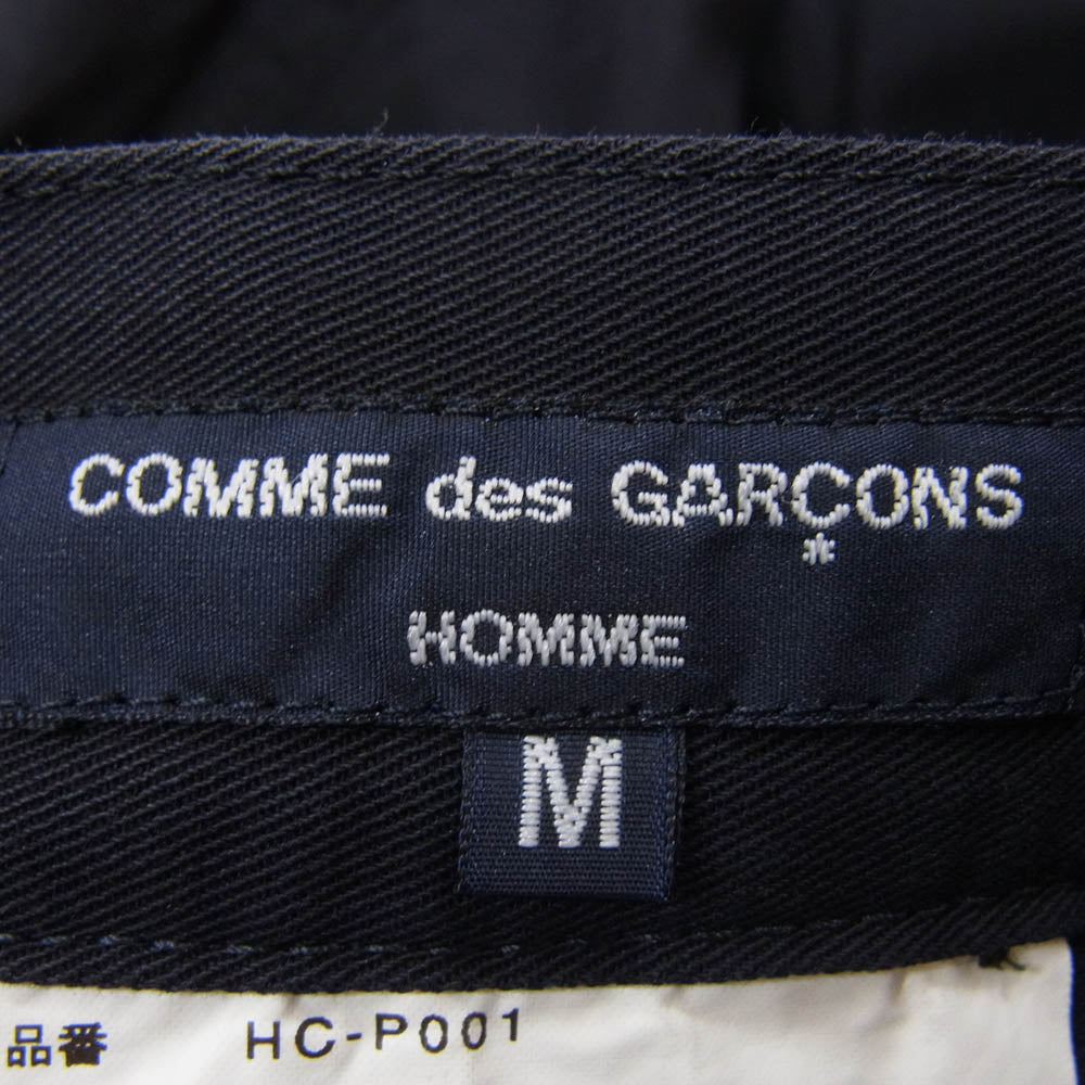 COMME des GARCONS HOMME コムデギャルソンオム AD2018 HC-P001 1 タックコットン テーパード パンツ ネイビー系 M【中古】