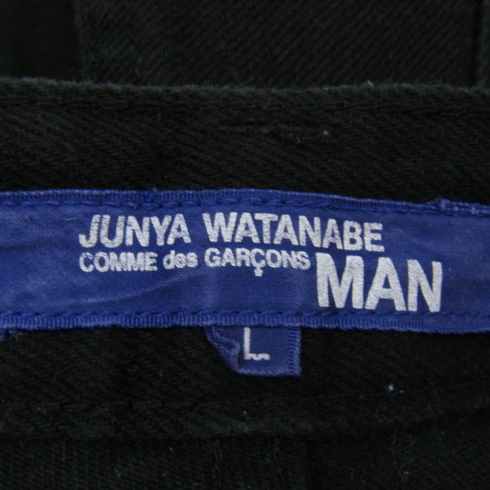 JUNYA WATANABE COMME des GARCONS MAN ジュンヤワタナベコムデギャルソンマン AD2002 WI-P018 サイド スタッズ ストレート デニム パンツ ブラック系 L【中古】