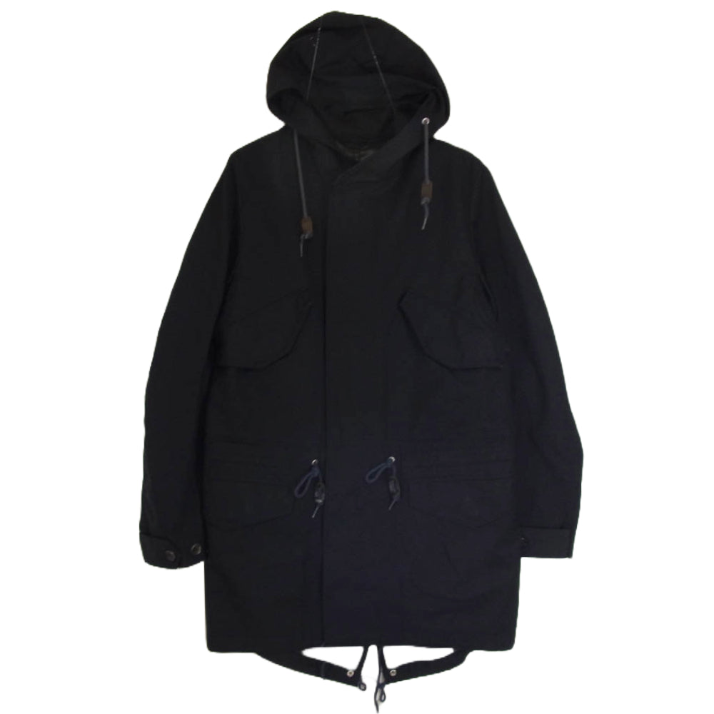COMME des GARCONS HOMME コムデギャルソンオム HF-C011 AD2010 ラミネートウール フィッシュテールパーカー モッズコート ブラック系 S【中古】
