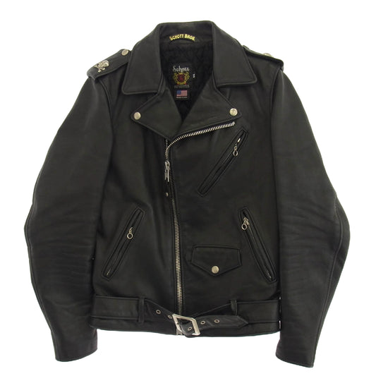 schott ショット 7265 × mastermind マスターマインド ダブル ライダース ジャケット ブラック系 34【中古】