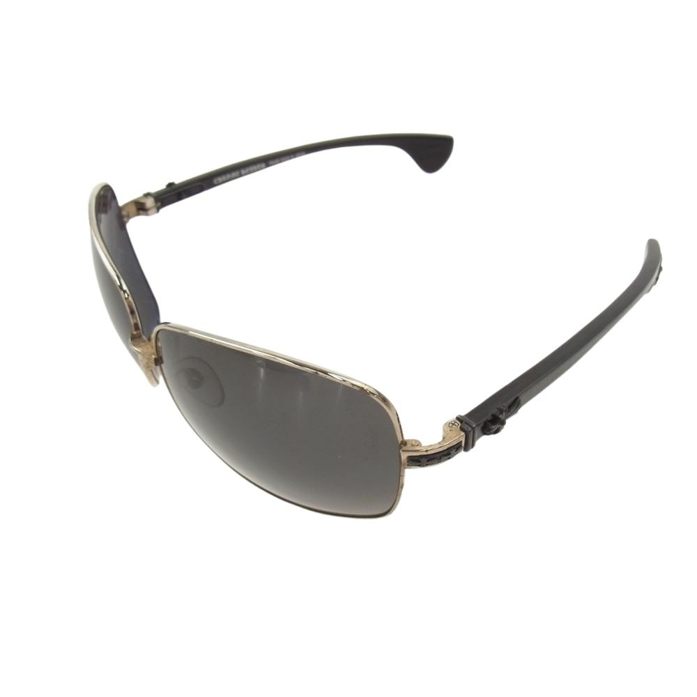 CHROME HEARTS クロムハーツ（原本無） TWINKIE ウッドテンプル サングラス アイウェア フレーム：ブラウン系、シルバー系　レンズ：ブラック系【中古】