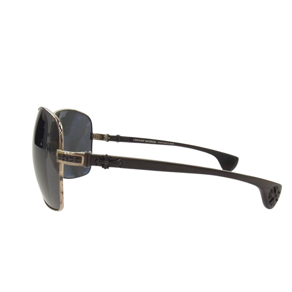 CHROME HEARTS クロムハーツ（原本無） TWINKIE ウッドテンプル サングラス アイウェア フレーム：ブラウン系、シルバー系　レンズ：ブラック系【中古】