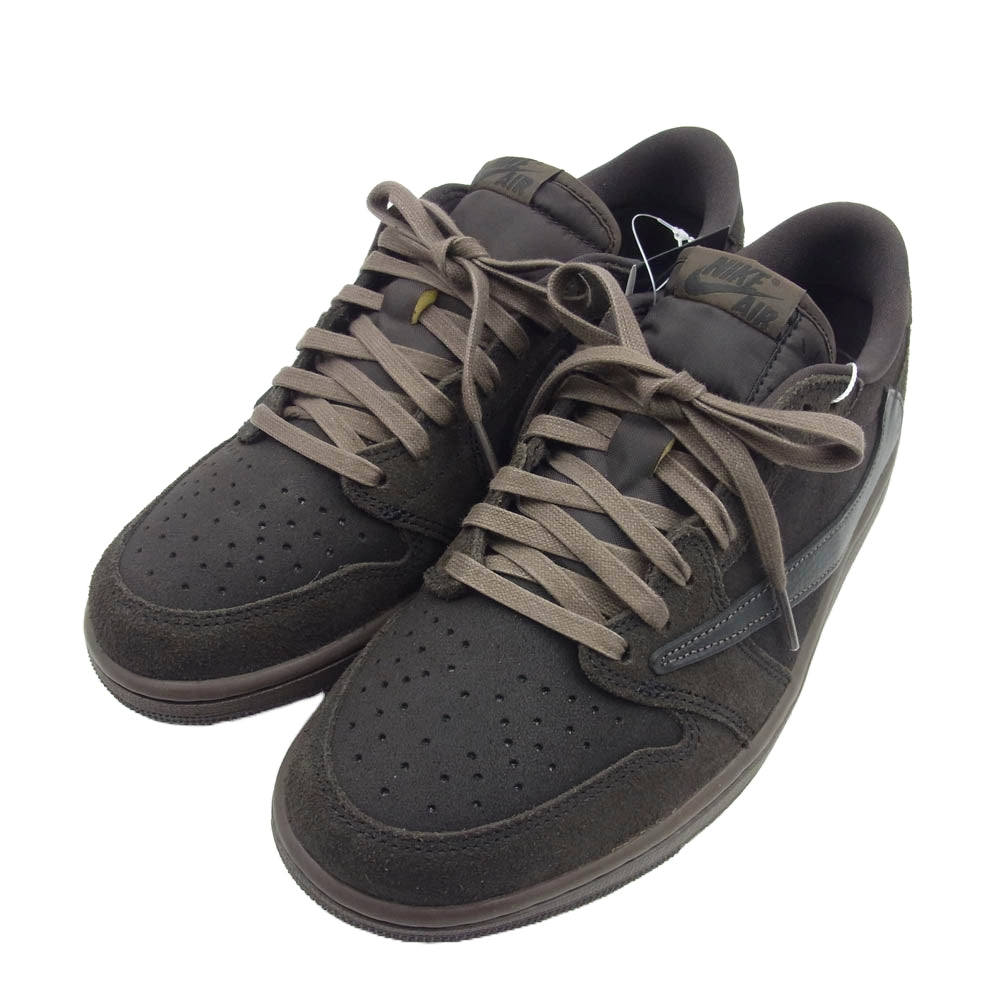 NIKE ナイキ DM7866-202 フェイクバスター鑑定済× Travis Scott Air Jordan 1 Low OG SP Velvet Brown and Dark Mocha トラヴィススコット エアジョーダン1 ロー OG SP スニーカー ブラウン系 27cm【新古品】【未使用】【中古】