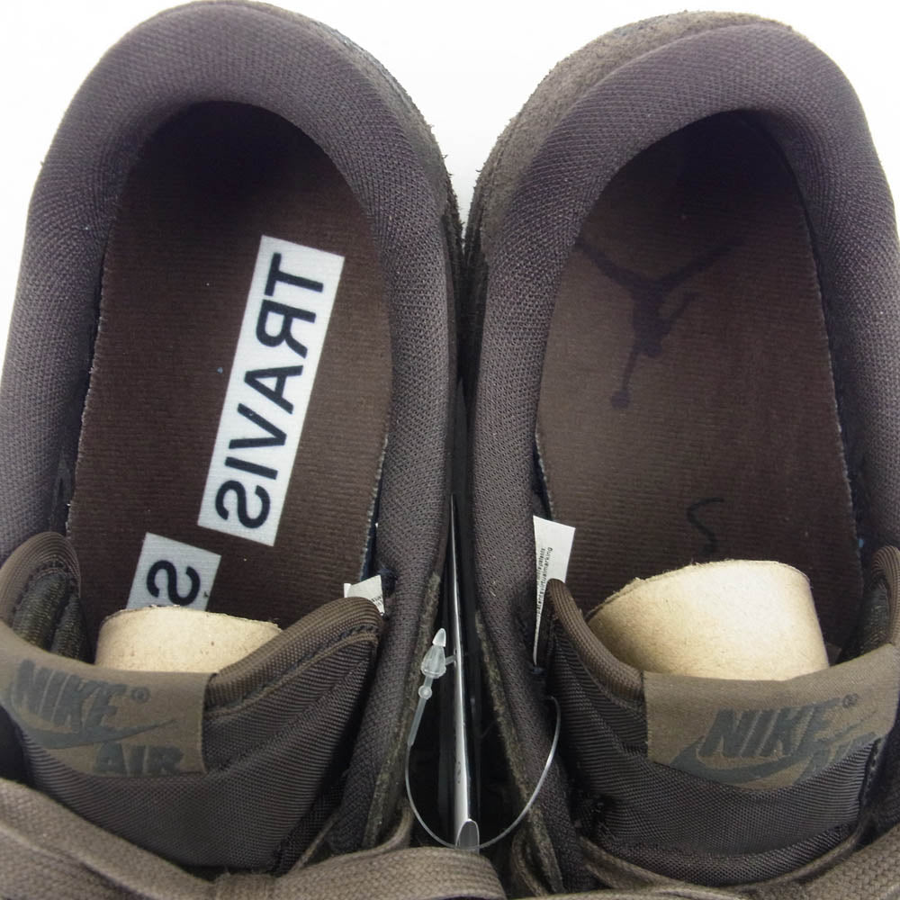 NIKE ナイキ DM7866-202 フェイクバスター鑑定済× Travis Scott Air Jordan 1 Low OG SP Velvet Brown and Dark Mocha トラヴィススコット エアジョーダン1 ロー OG SP スニーカー ブラウン系 27cm【新古品】【未使用】【中古】