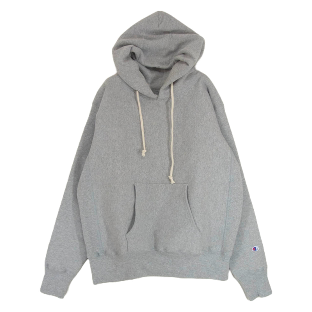 Champion チャンピオン C5-U101 USA製 赤タグ 復刻 RW PULLOVER HOODED SWEATSHIRT リバースウィーブ スウェット パーカー グレー系 XL【中古】