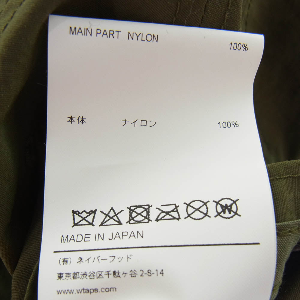 WTAPS ダブルタップス T-6H 02 / Cap / Nylon. Tussah. Spec ナイロン タッサー スペック キャップ 帽子 モスグリーン系【極上美品】【中古】
